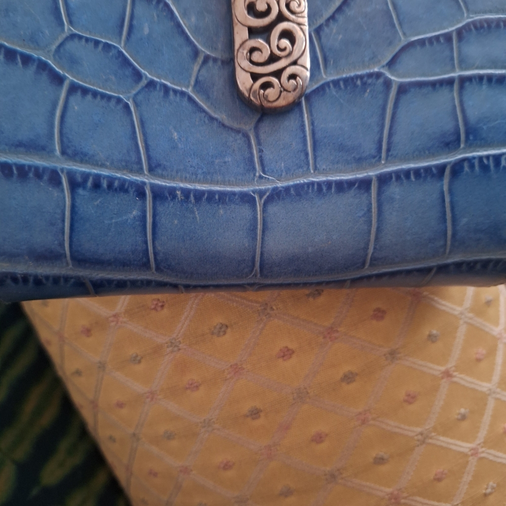 Blue Crocodile Pattern Clutch